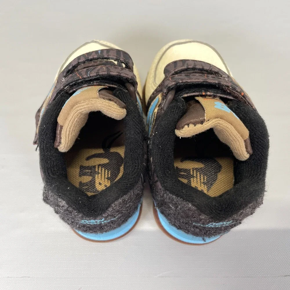 New Balance 574 Infant Shoes Kids Toddler Size 2 EU 17 Brown Strap Sneakers